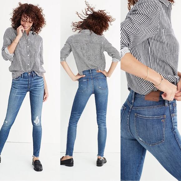 Madewell 9" High-Rise Skinny Jeans in Allegra Wash: Rip and Repair Edition 26 - Picture 1 of 7